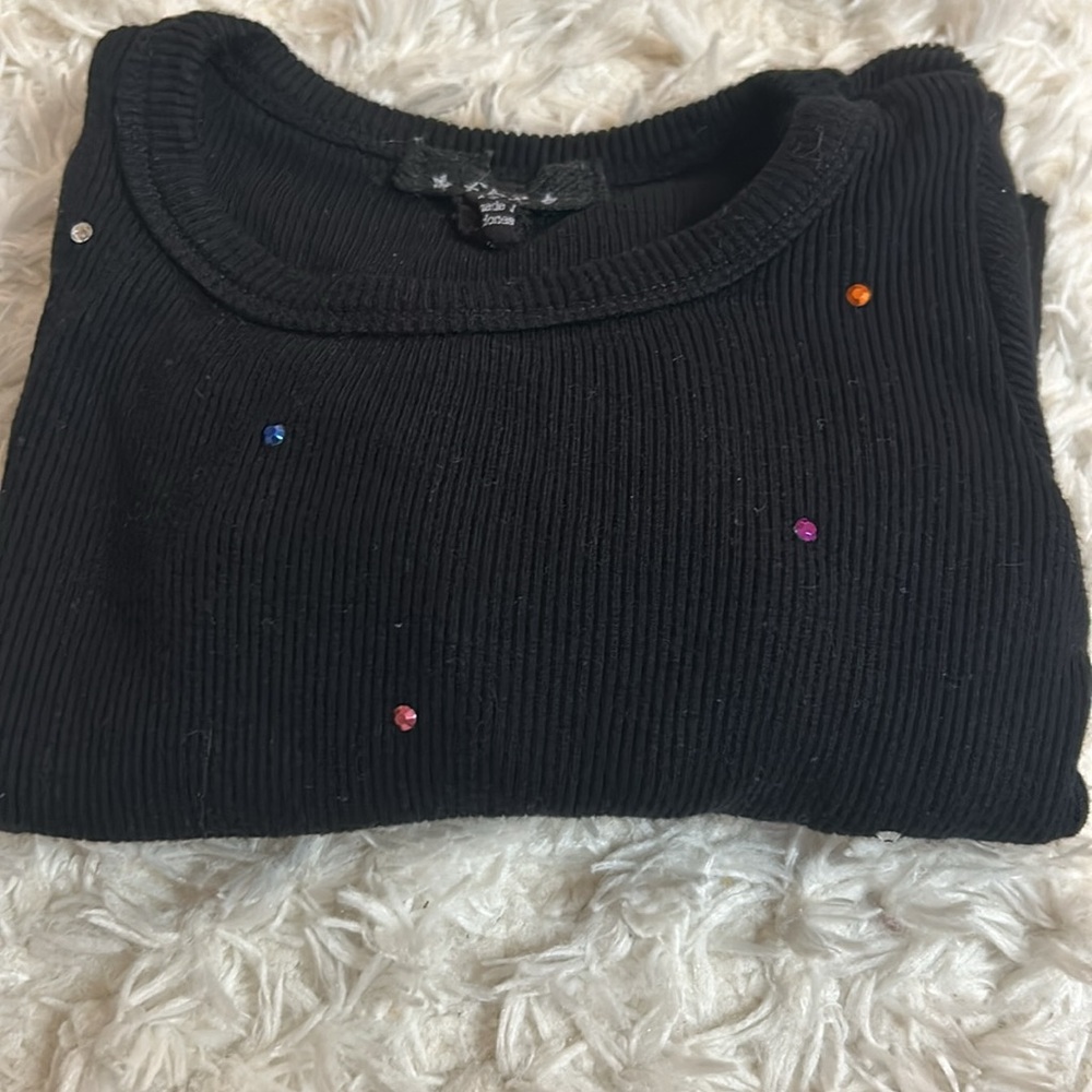 Flowers By Zoe/FBZ 18 Month Black with Rainbow Rhinestone Set - Picture 3 of 4